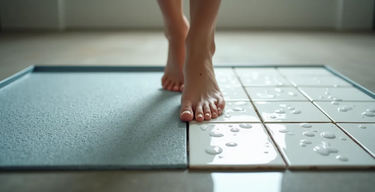 Comparaison des textures antidérapantes de différents receveurs de douche pour seniors