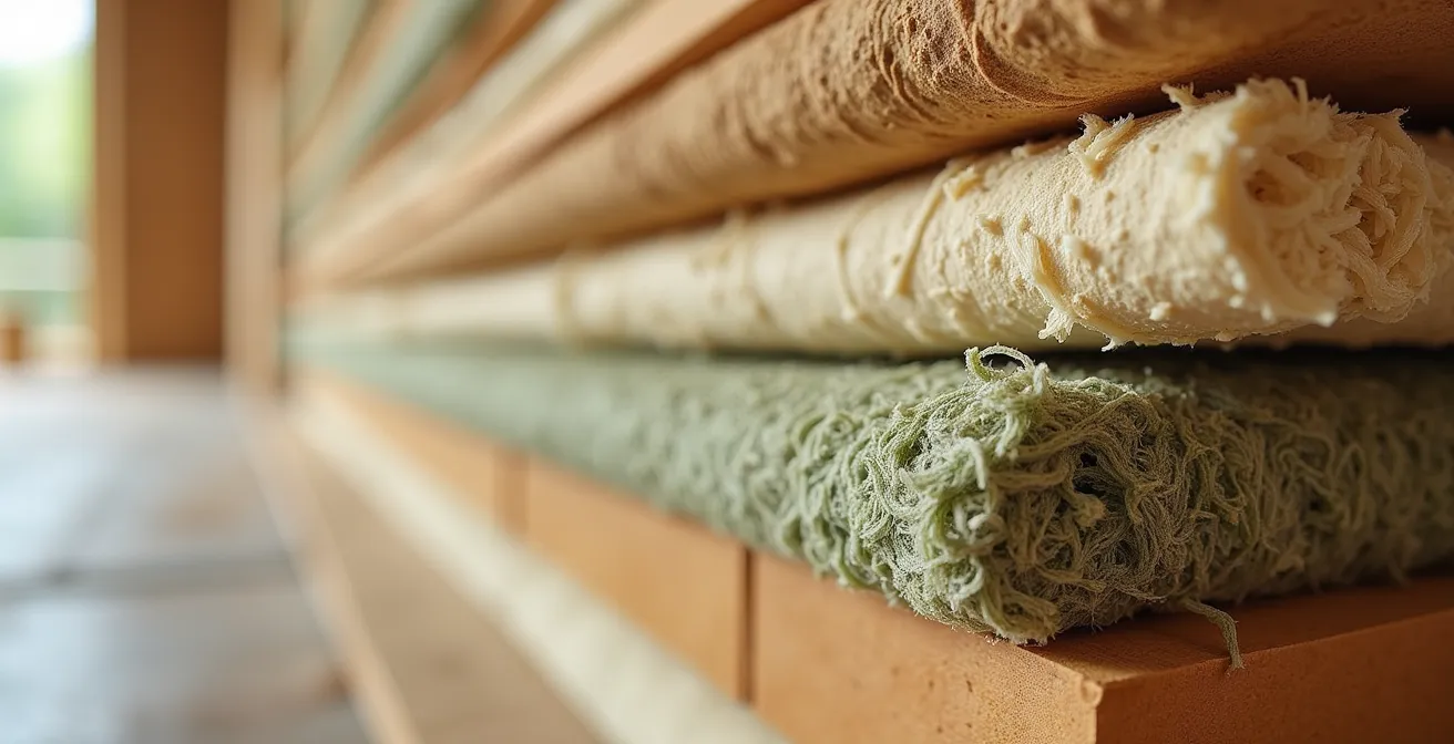 Vue macro sur des matériaux biosourcés et isolants écologiques utilisés dans la construction RE2020