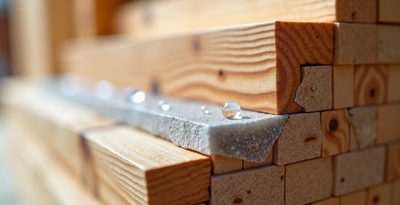 Détails de protection d'une ossature bois contre l'humidité et les nuisibles